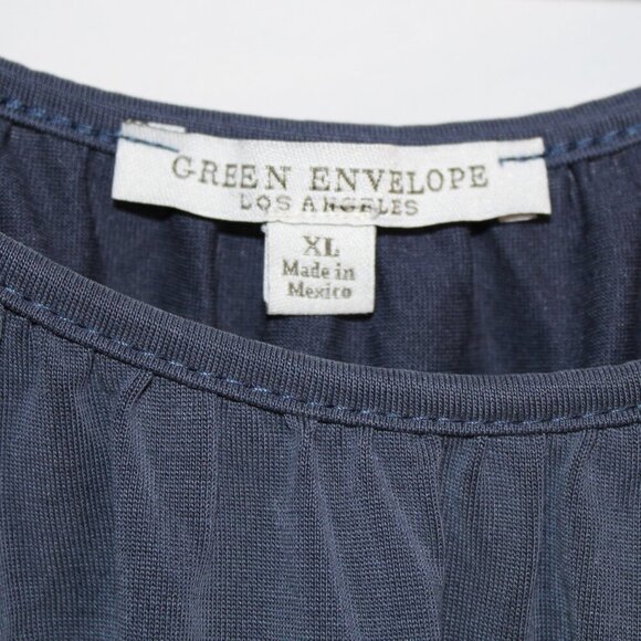 Green Envelope bluish-gray cold-shoulder round neck loose fit top XL - Picture 3 of 7